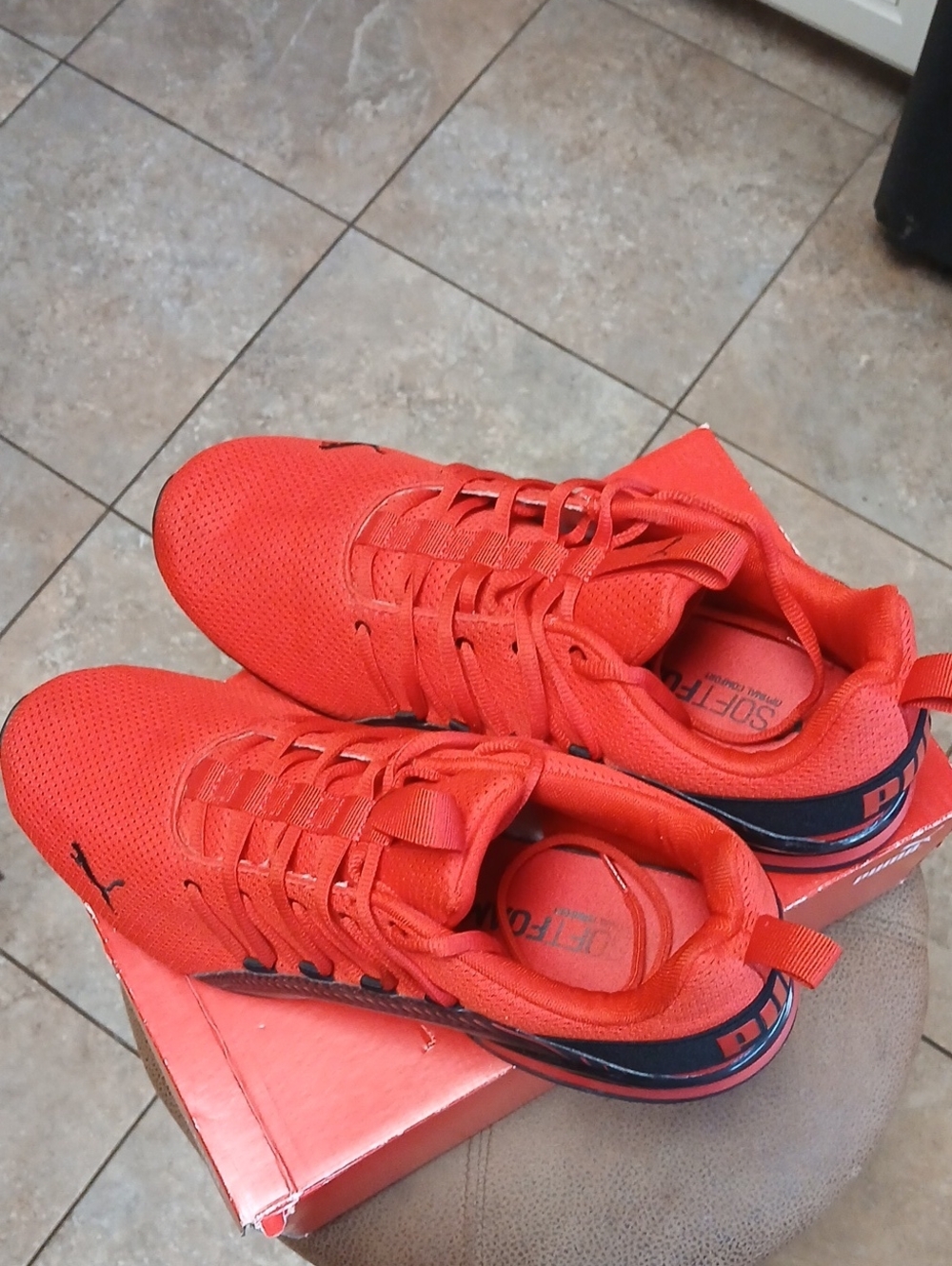 Puma Men's Bright Red Athletic Running Shoes